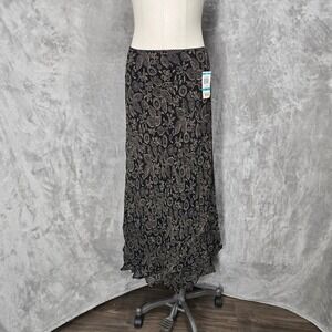 Style & Co Womens Ornate Paisley Maxi Skirt 16 Cottagecore Peasant Boho Romantic